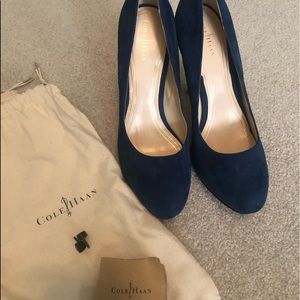 Cole Haan Nike Air Blue Suede Heels